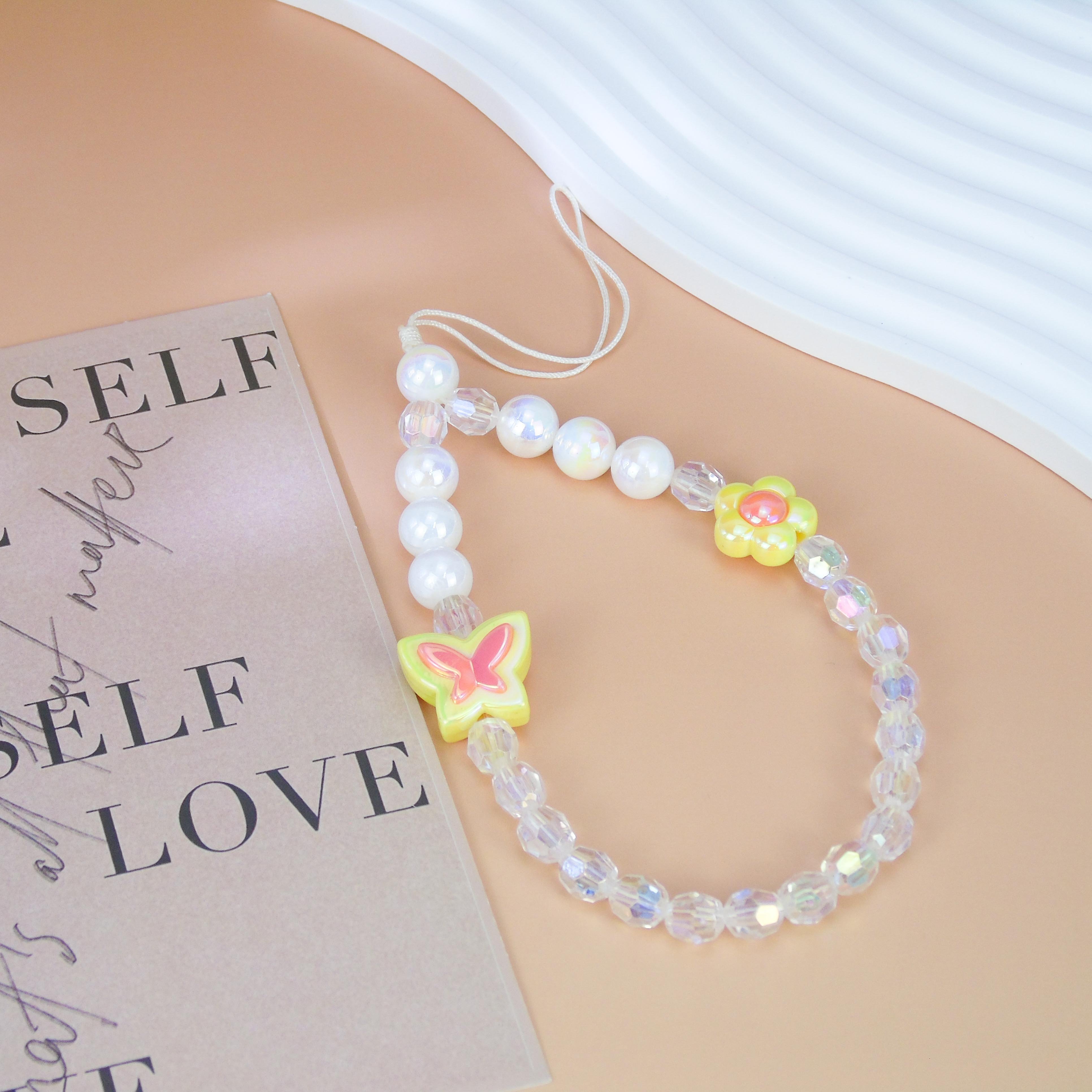 Handmade Virgin Hear Butterfly Crystal Cell Phone Straps Universal Phone Case Chain Accessories Flower