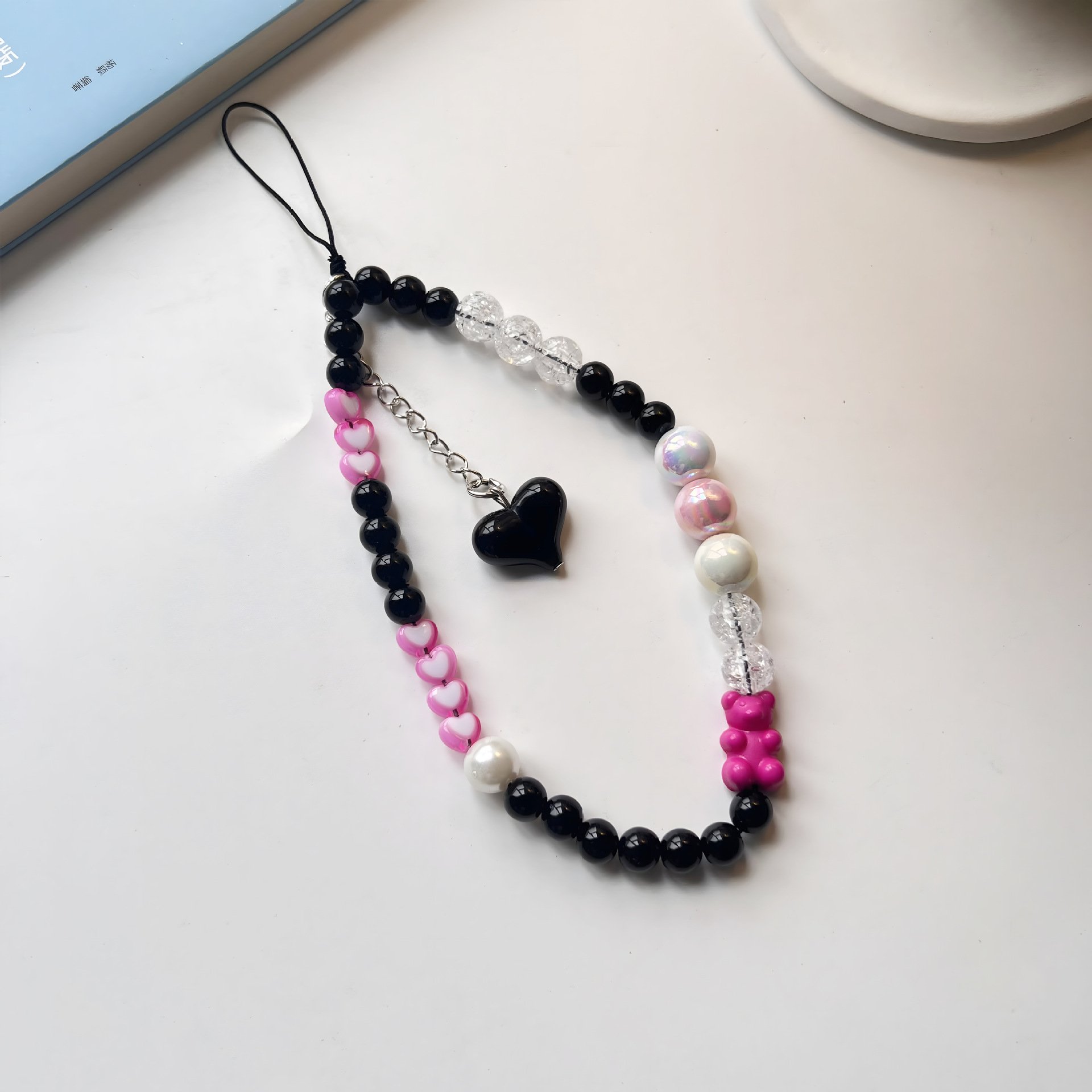 Cell Phone Cases Straps Chain Bead Lanyard Candy Color Wrist Cute Phone Chain for iPhone Girly Charms
