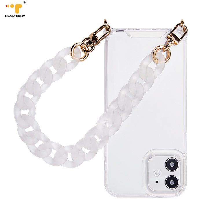 2024 New Luxurious Crystal Strap Rope With Chain Transparent Phone Case Cover For iPhone 12/12 pro/12 pro max