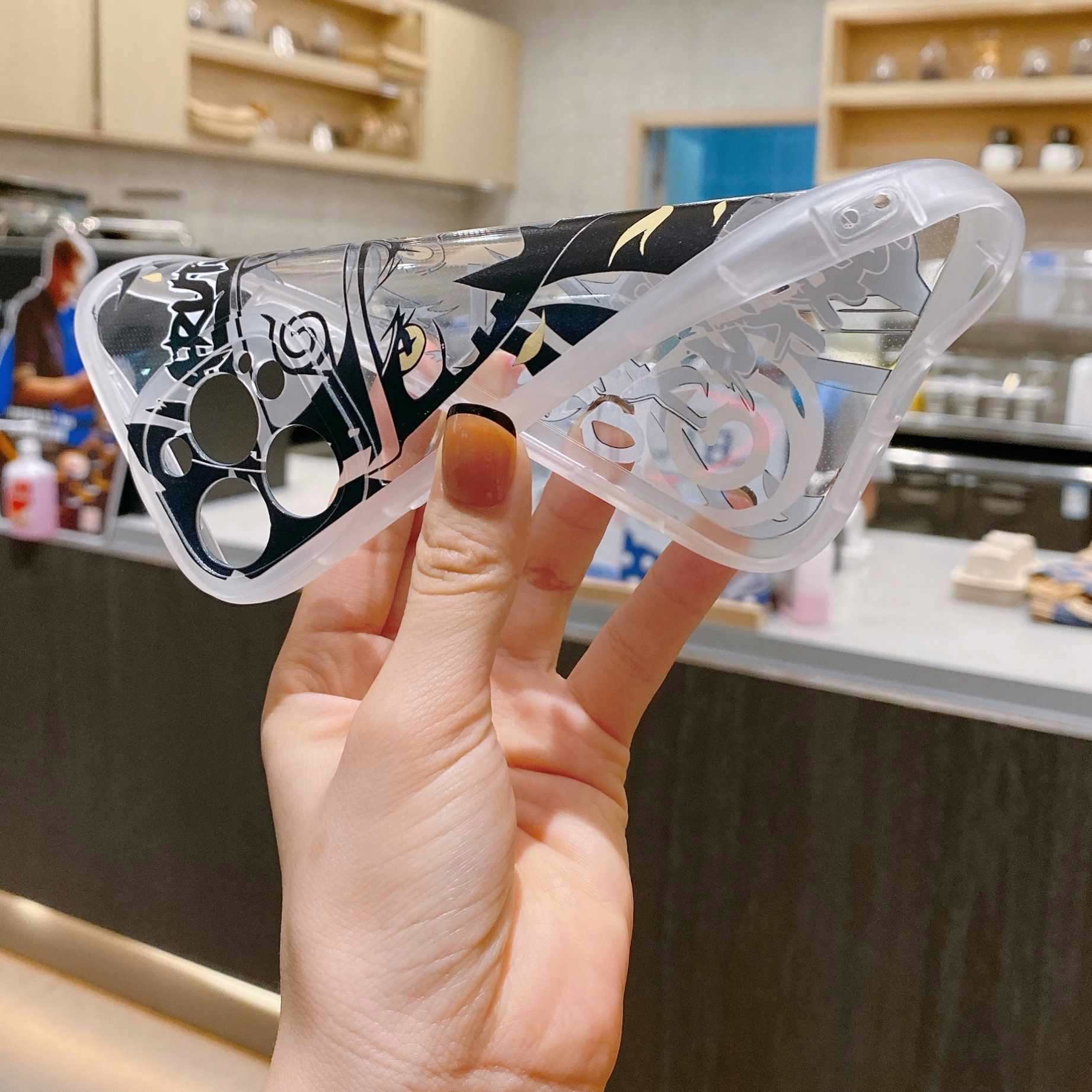 Japan Cartoon Cute Anime Transparent TPU Soft Shockproof Back Cover For iPhone 13 14 Pro Max Case Phone Accessories