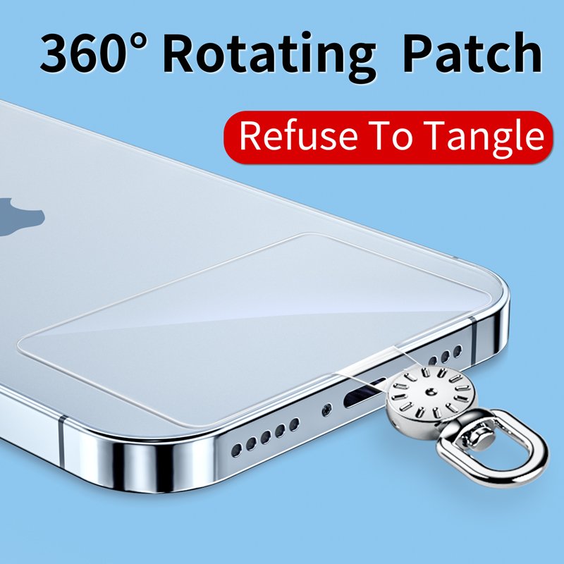 Mobile Phone Lanyard Patch Strap Clip Rotatable Charm Tether Tab Transparent TPU Cell Smartphone Accessories Chain Case