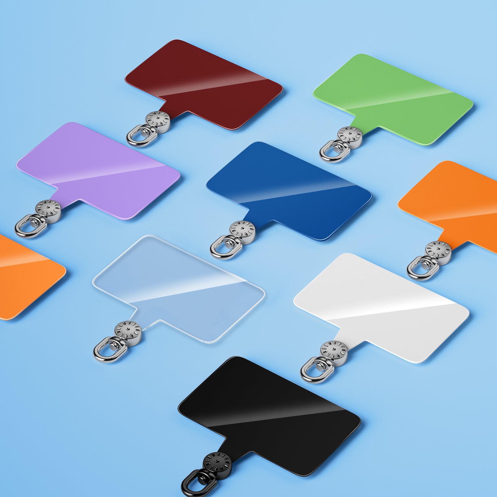 Mobile Phone Lanyard Patch Strap Clip Rotatable Charm Tether Tab Transparent TPU Cell Smartphone Accessories Chain Case