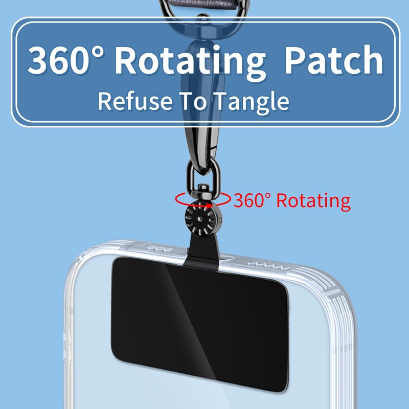 Mobile Phone Lanyard Patch Strap Clip Rotatable Charm Tether Tab Transparent TPU Cell Smartphone Accessories Chain Case