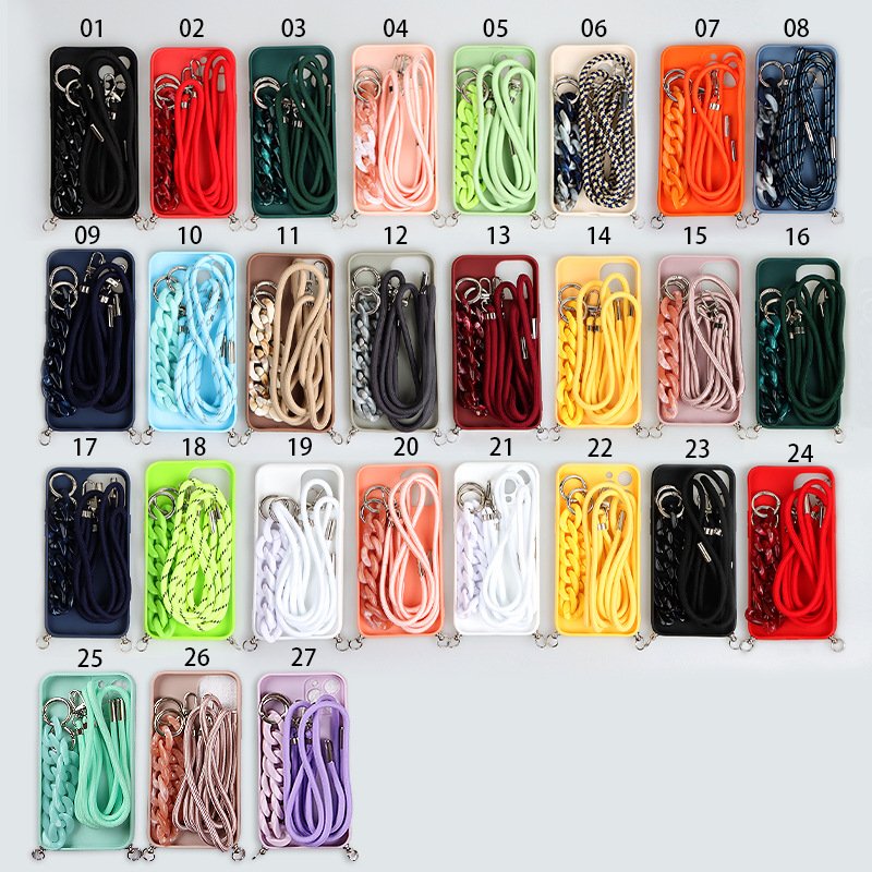 Shenzhen factory i14 pro max phone cases with clips for iphone 15 straps necklace phone case with strap crossbody