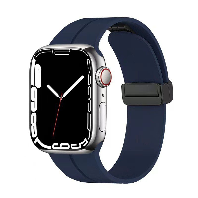 Hot sale ocean watch strap mobile phones silicone Folding magnetic buckle smart watch band for apple watch series 10