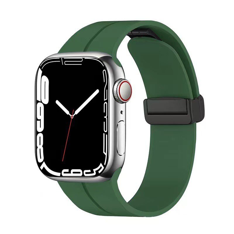 Hot sale ocean watch strap mobile phones silicone Folding magnetic buckle smart watch band for apple watch series 10