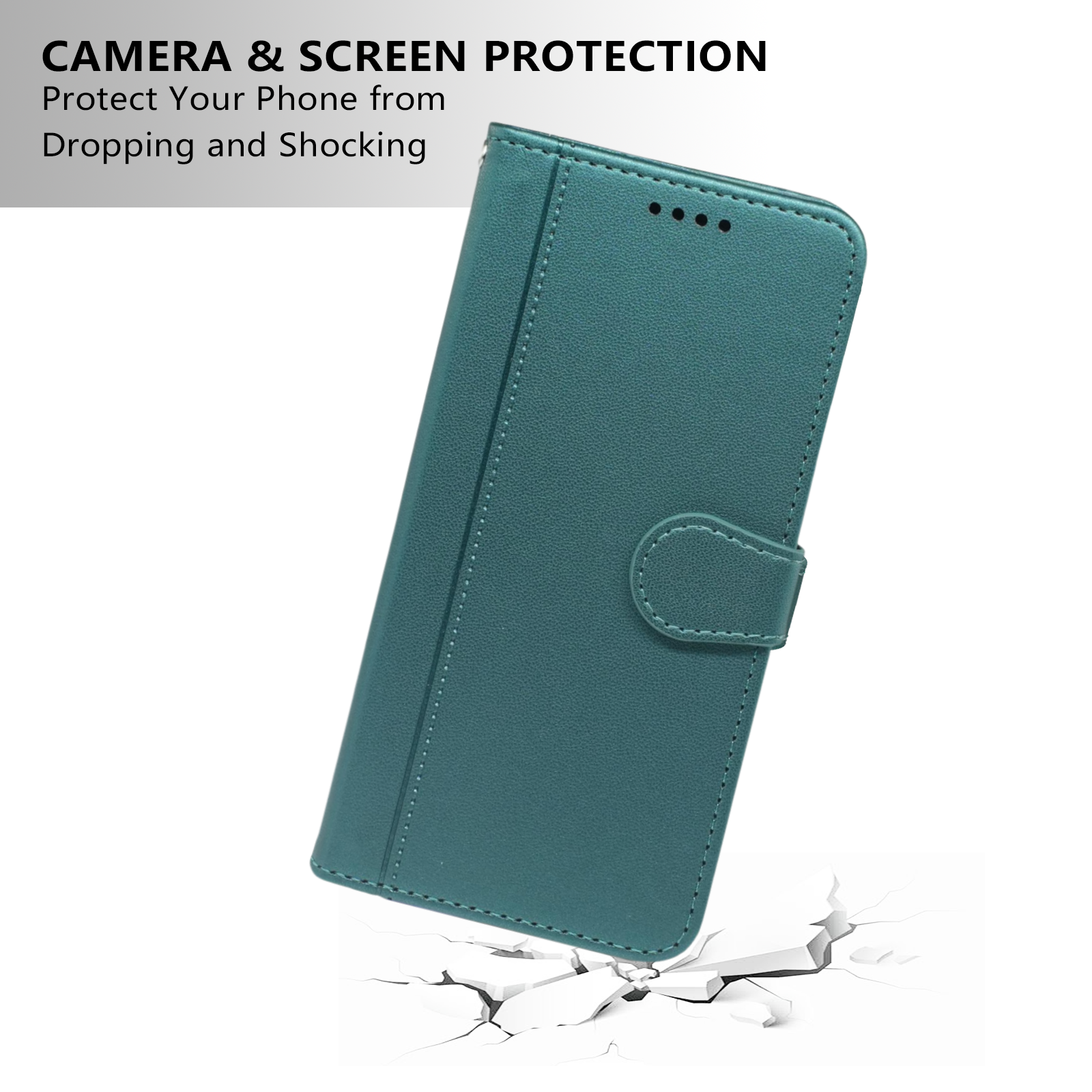 PU Leather Flip Wallet Phone Case for iPhone 16 Pro Max 15 Plus 14 13 with Video Stand Card Holders Phone Cover Bag