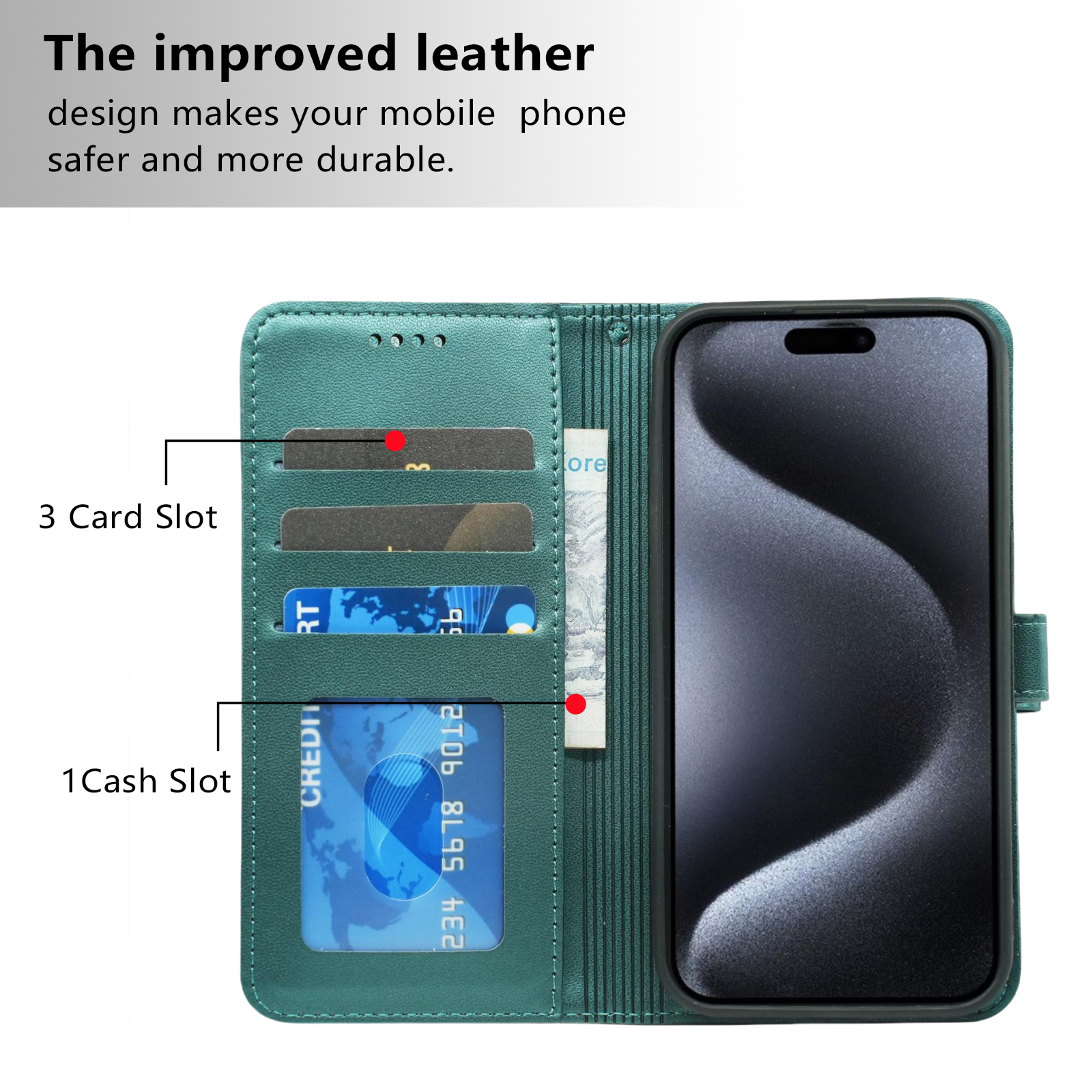 PU Leather Flip Wallet Phone Case for iPhone 16 Pro Max 15 Plus 14 13 with Video Stand Card Holders Phone Cover Bag