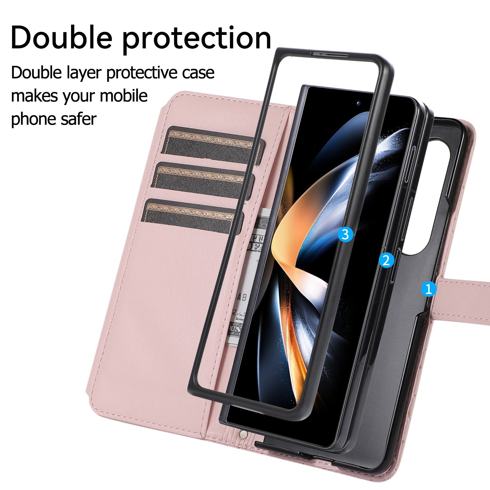 Mobile Phone Shell Folding Leather Phone Case Telephone Accessories Phone Case Cover For Samsung Z fold 5 case