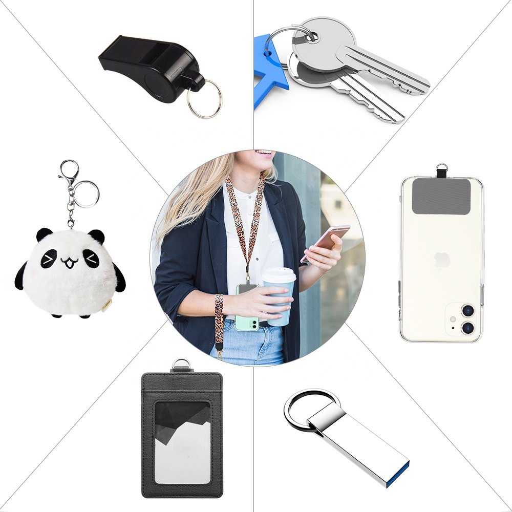 Universal Browm/Pink/Black/White Leopard Key Neck Lanyard ID Badge Holders Animal Cell Phone Straps With Keyring For Iphone