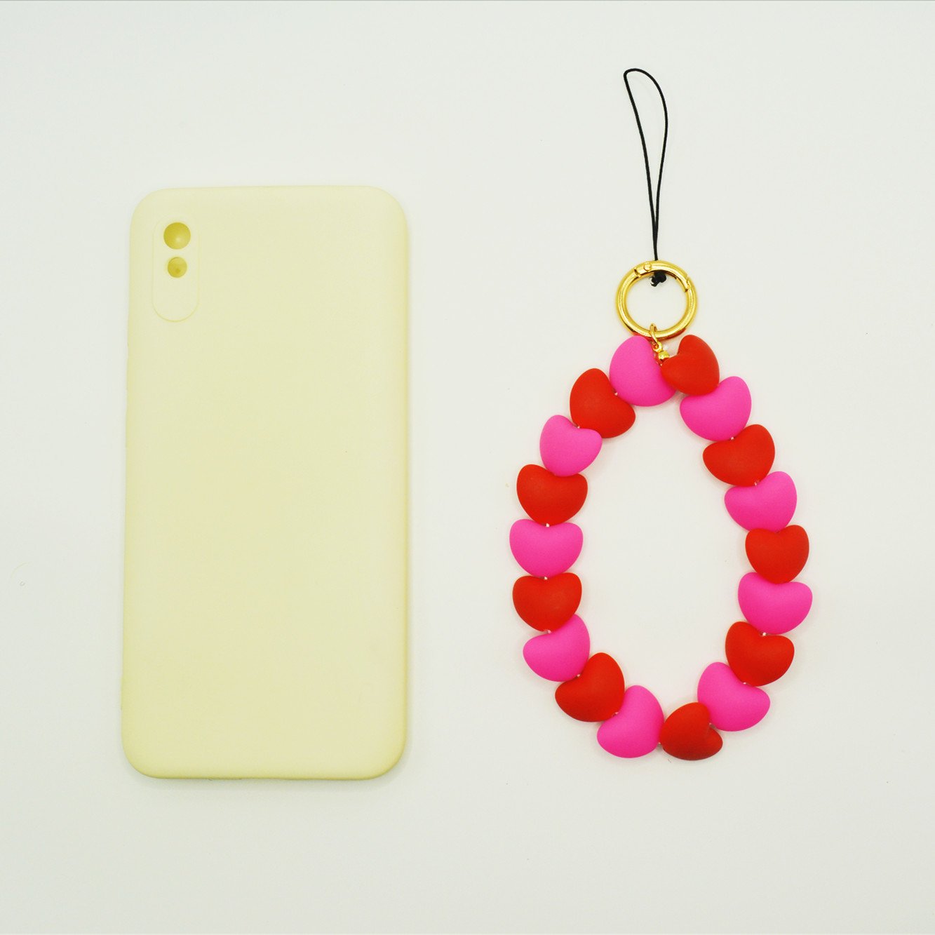 New Love silicone mobile phone chain soft mobile phone anti-fall lanyard skin feeling candy color cute mobile phone wristband