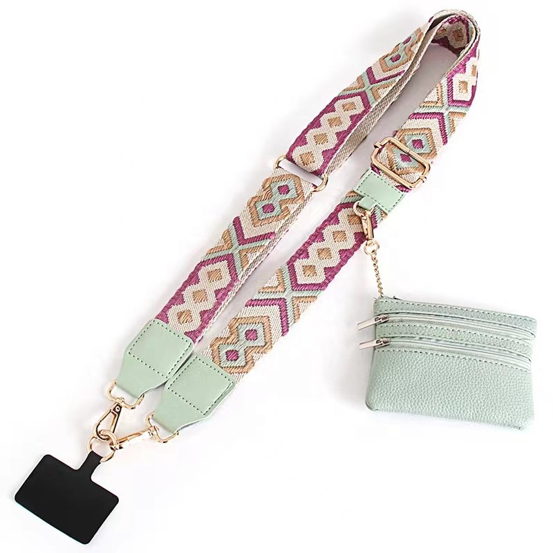 Mobile-Phone Strap with Wallet Multifunctional crossbody bag strap with Coin Purse Cellphone Anti-lost lanyard for Outdoors