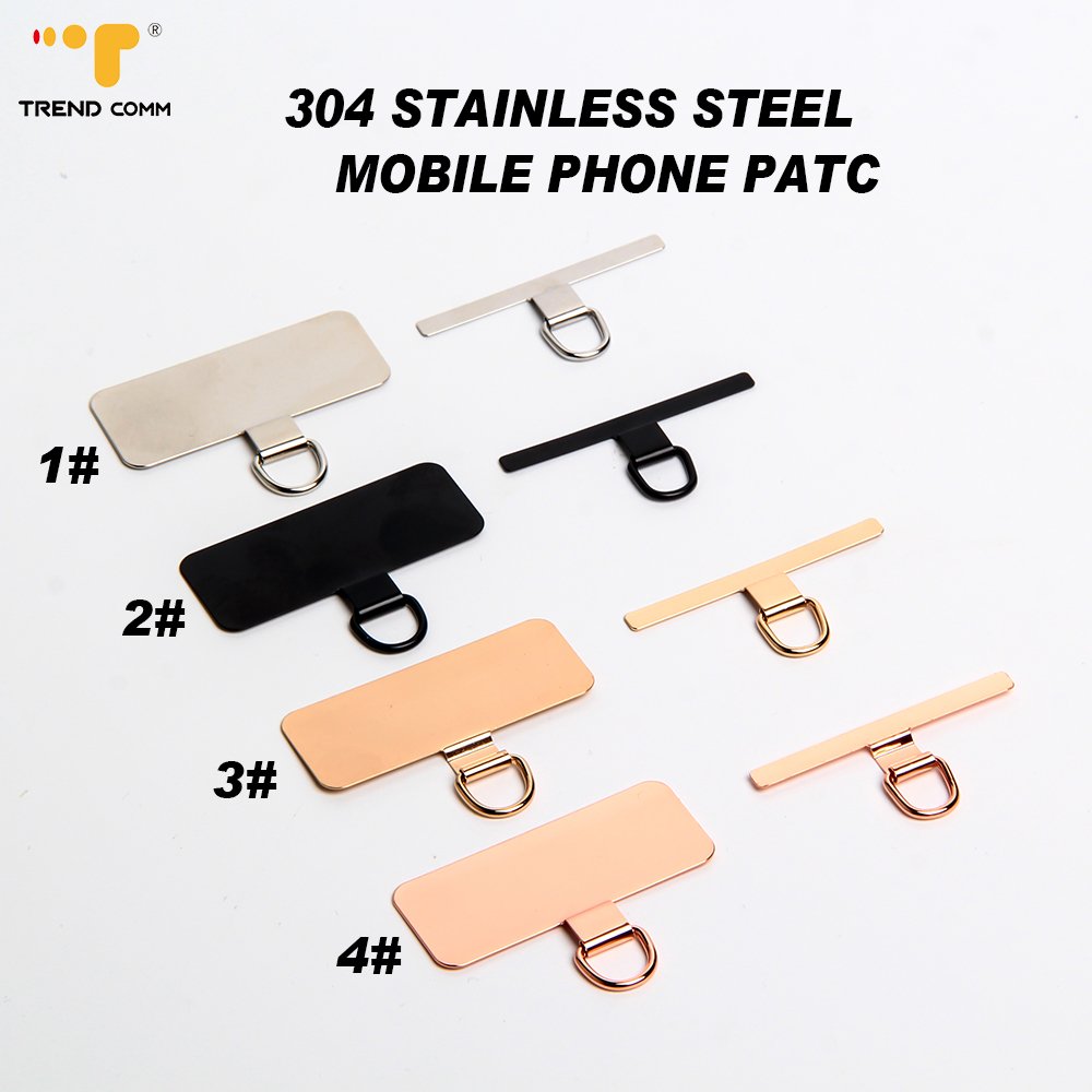 High Quality Stainless Steel Material Universal Metal Lanyard Patch For Strap To Connect With Mobile Phone Cases