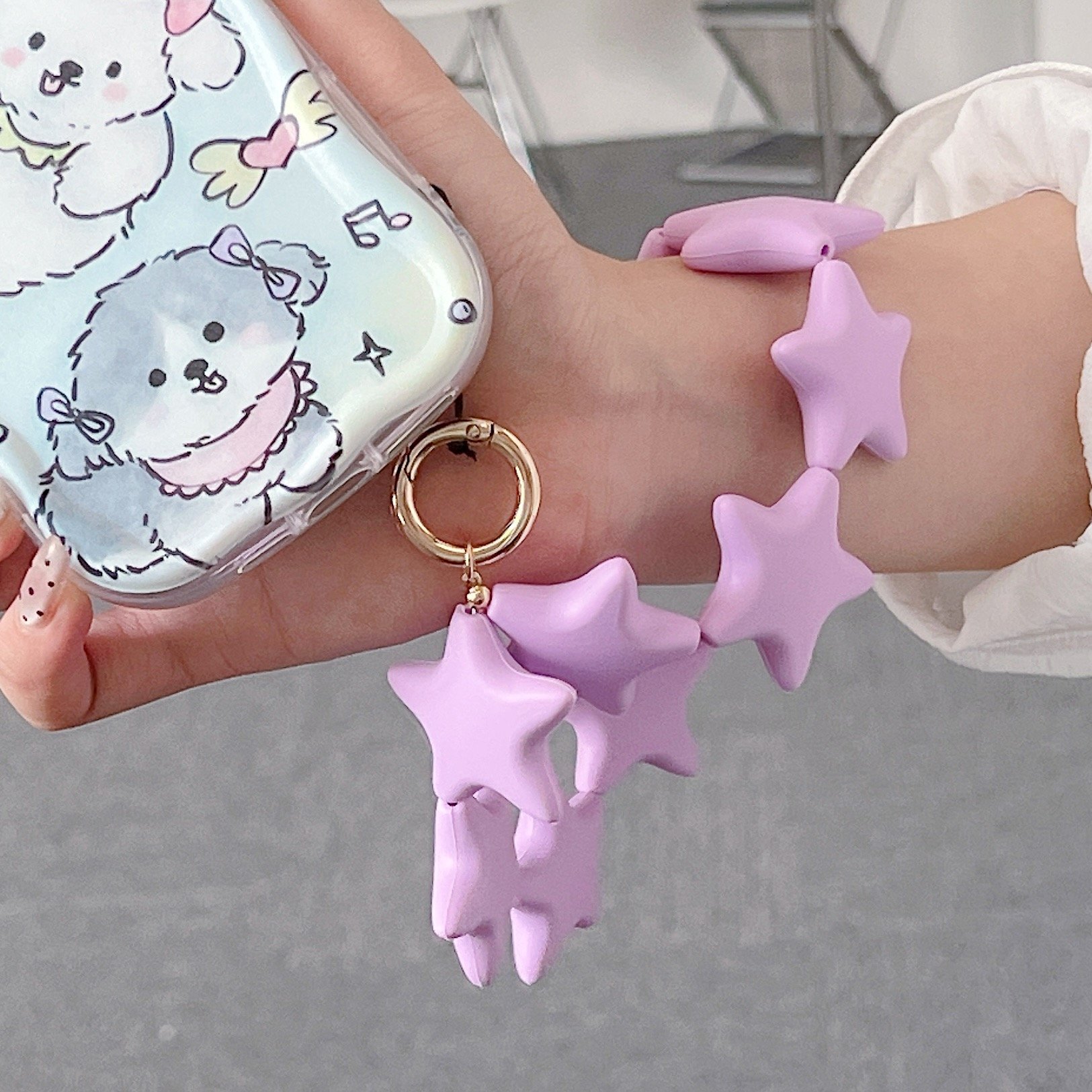 New Phone Lanyard Wrist High-value Zhen Five-pointed Star Chain Women's Pendant Ornament Beaded Inspired Anti-lost Lanyard