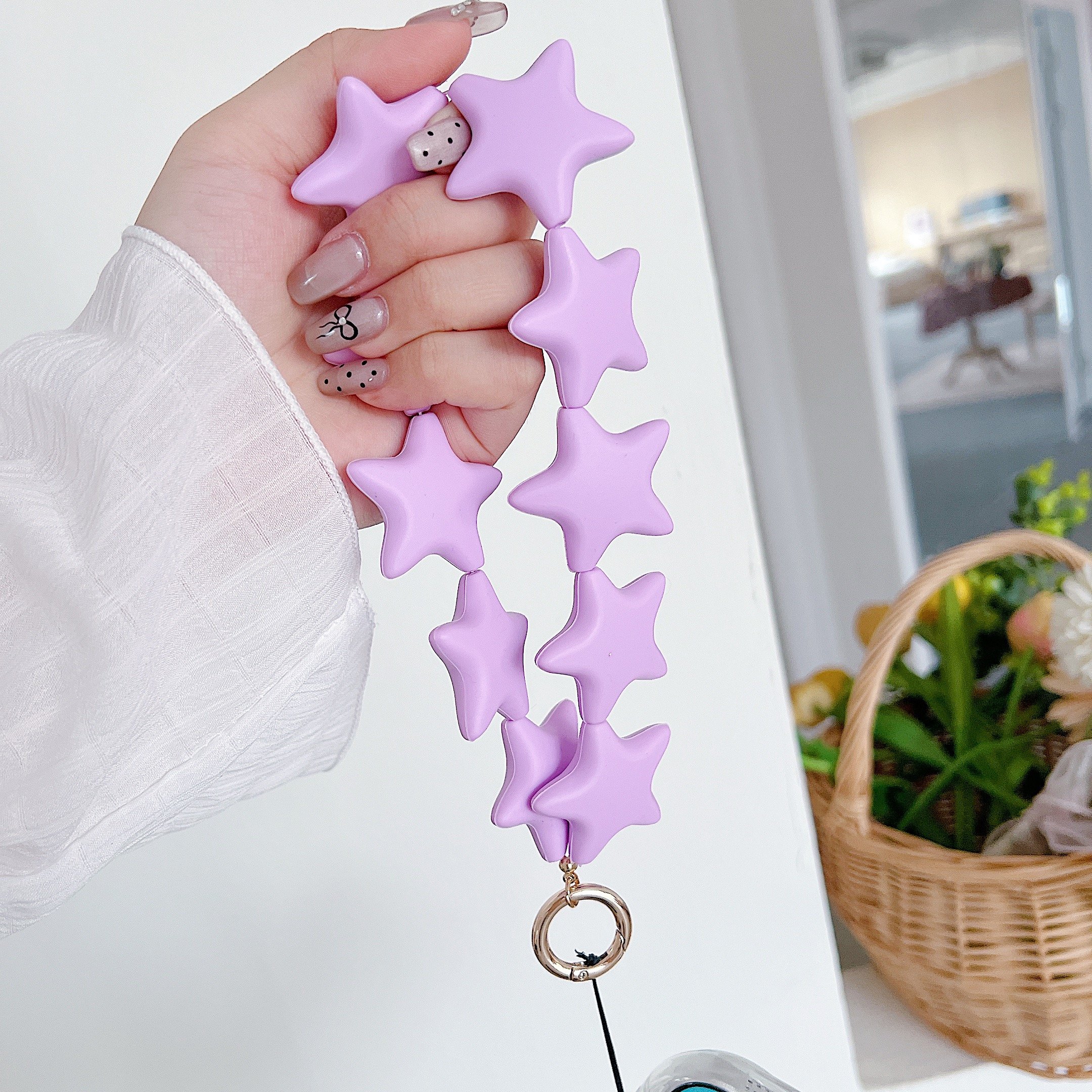 New Phone Lanyard Wrist High-value Zhen Five-pointed Star Chain Women's Pendant Ornament Beaded Inspired Anti-lost Lanyard