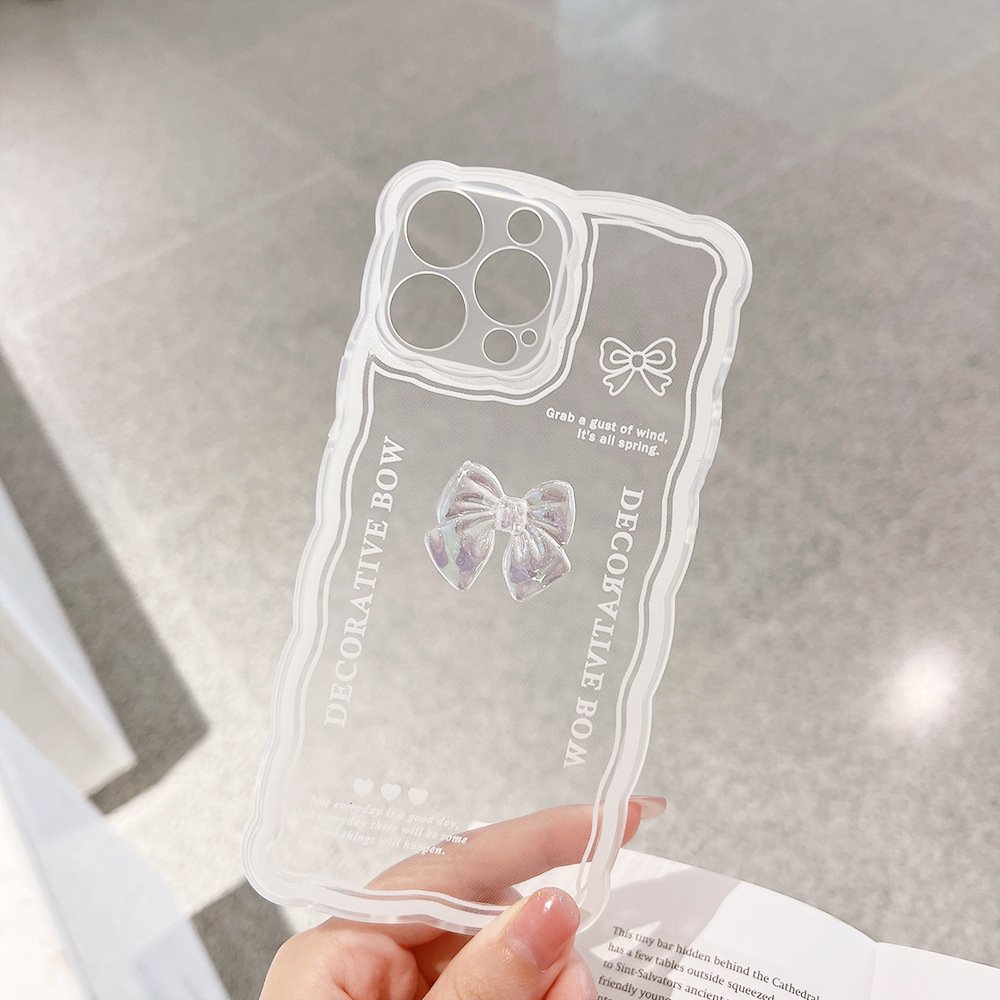 Flower Clear Transparent Mobile Phone Case With Strap Cover For iPhone 15 14 13 11 12 pro Max XS XR 7 8 plus SE Custom Design