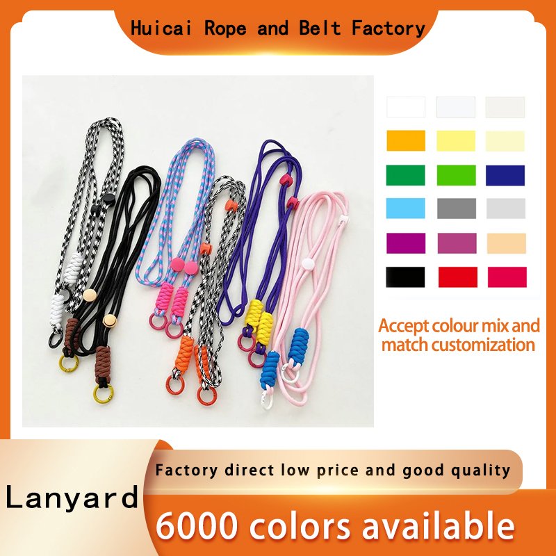 2024 New Product Customized Hanging Rope and High Quality Hanging Rope Metal Keychain Chain Silicone Keychains Polyester Fibre