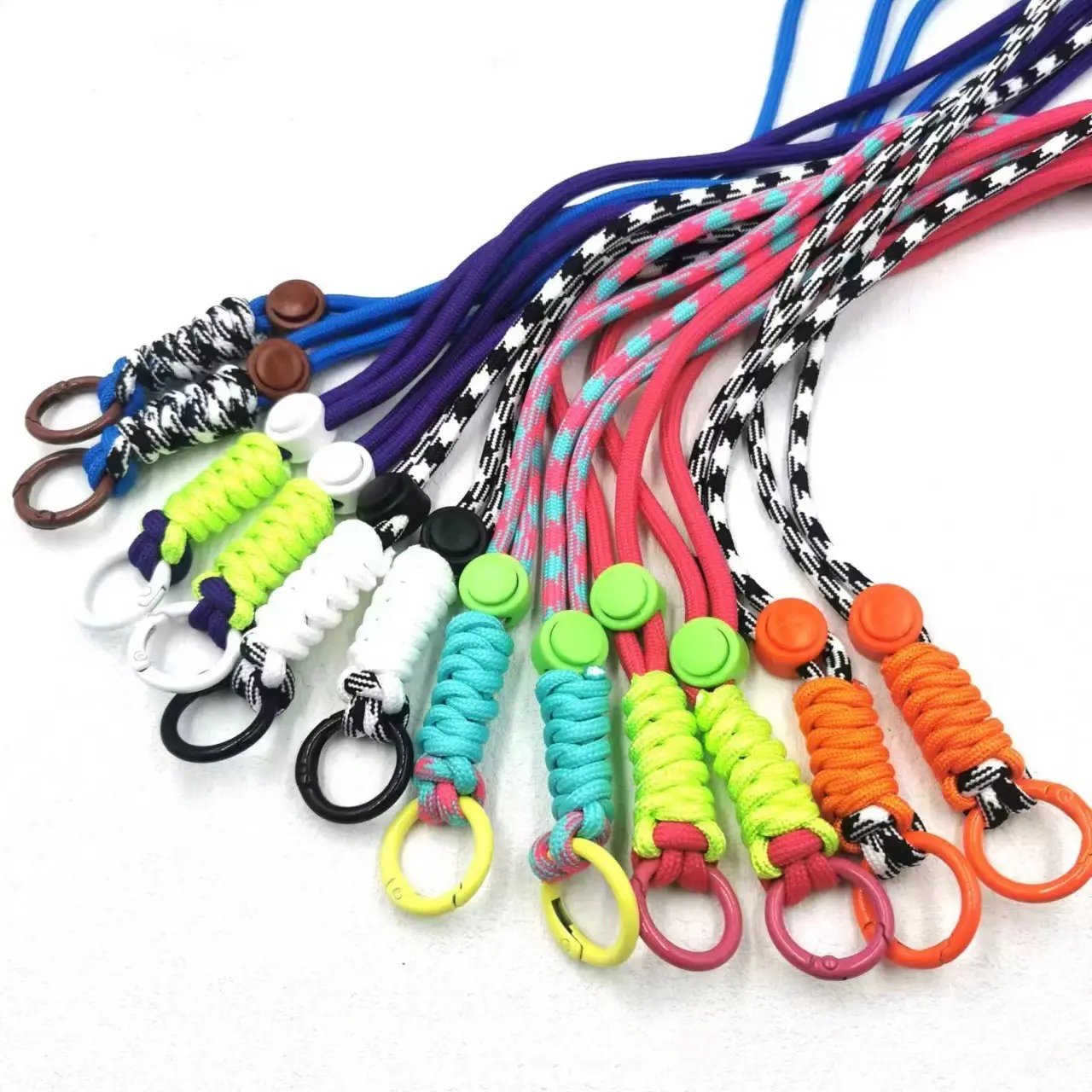 2024 New Product Customized Hanging Rope and High Quality Hanging Rope Metal Keychain Chain Silicone Keychains Polyester Fibre