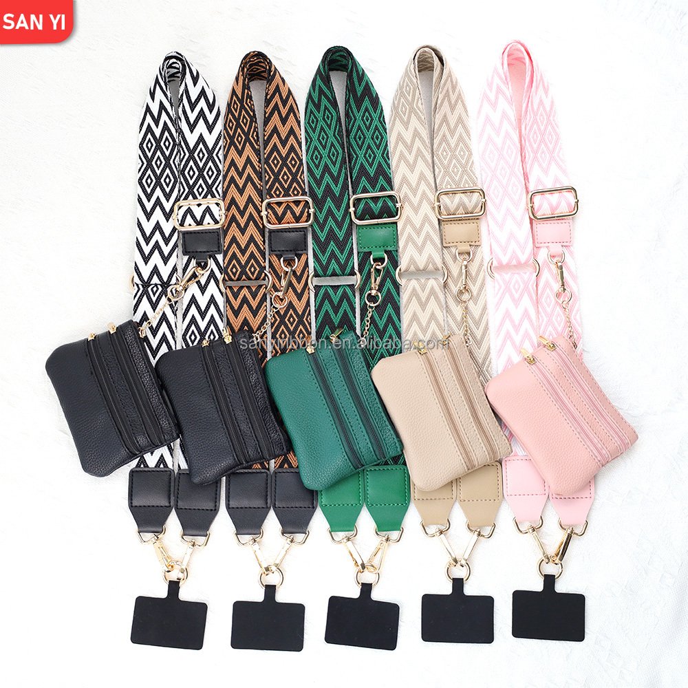 Crossbody phone strap phone case replaceable adjustable Small pocket with change purse phone strap