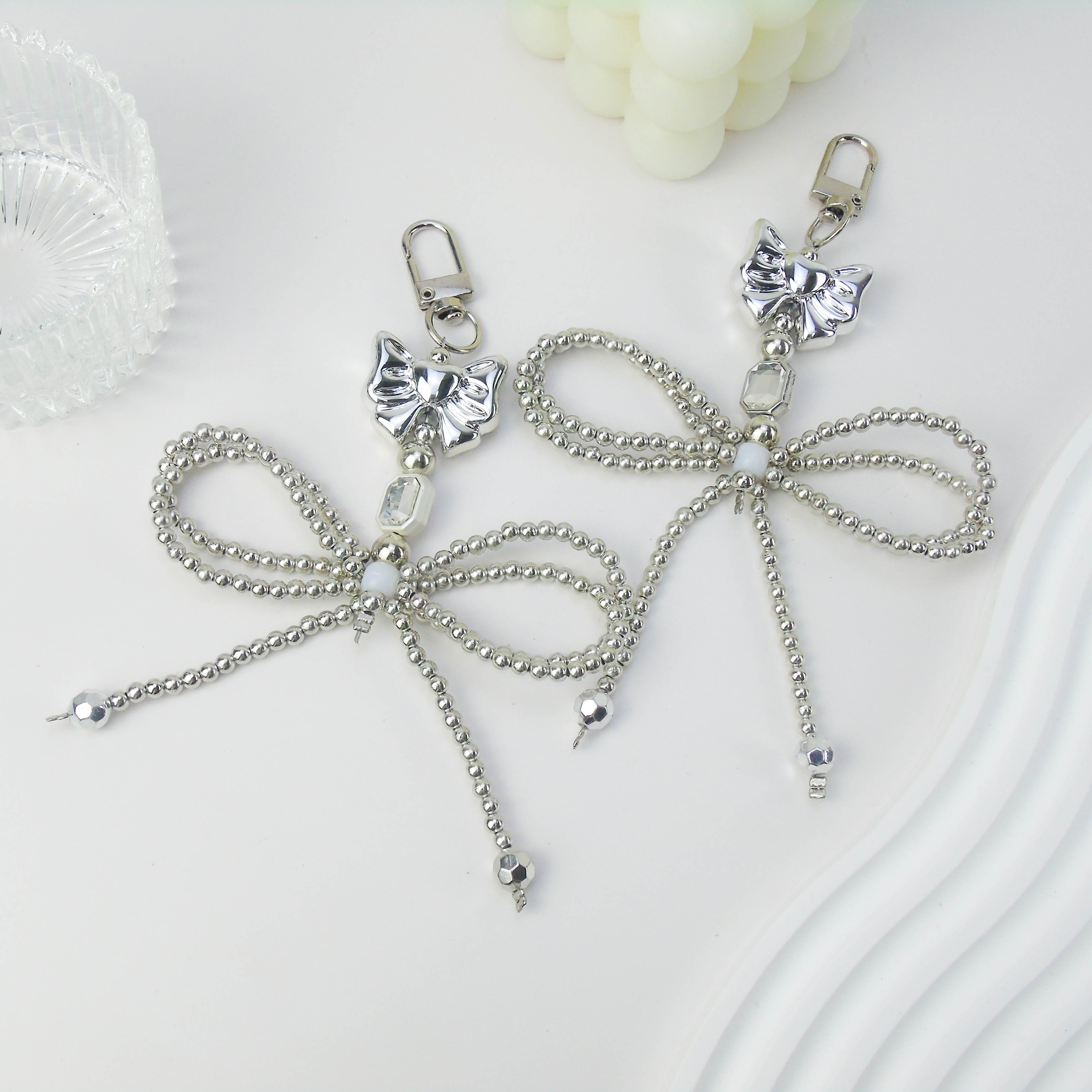 Fashion Mirror Diamond Butterfly Phone Chain For All Phone Models Acrylic Universal Anti-Loss Bag and Shoe Charm For Woman