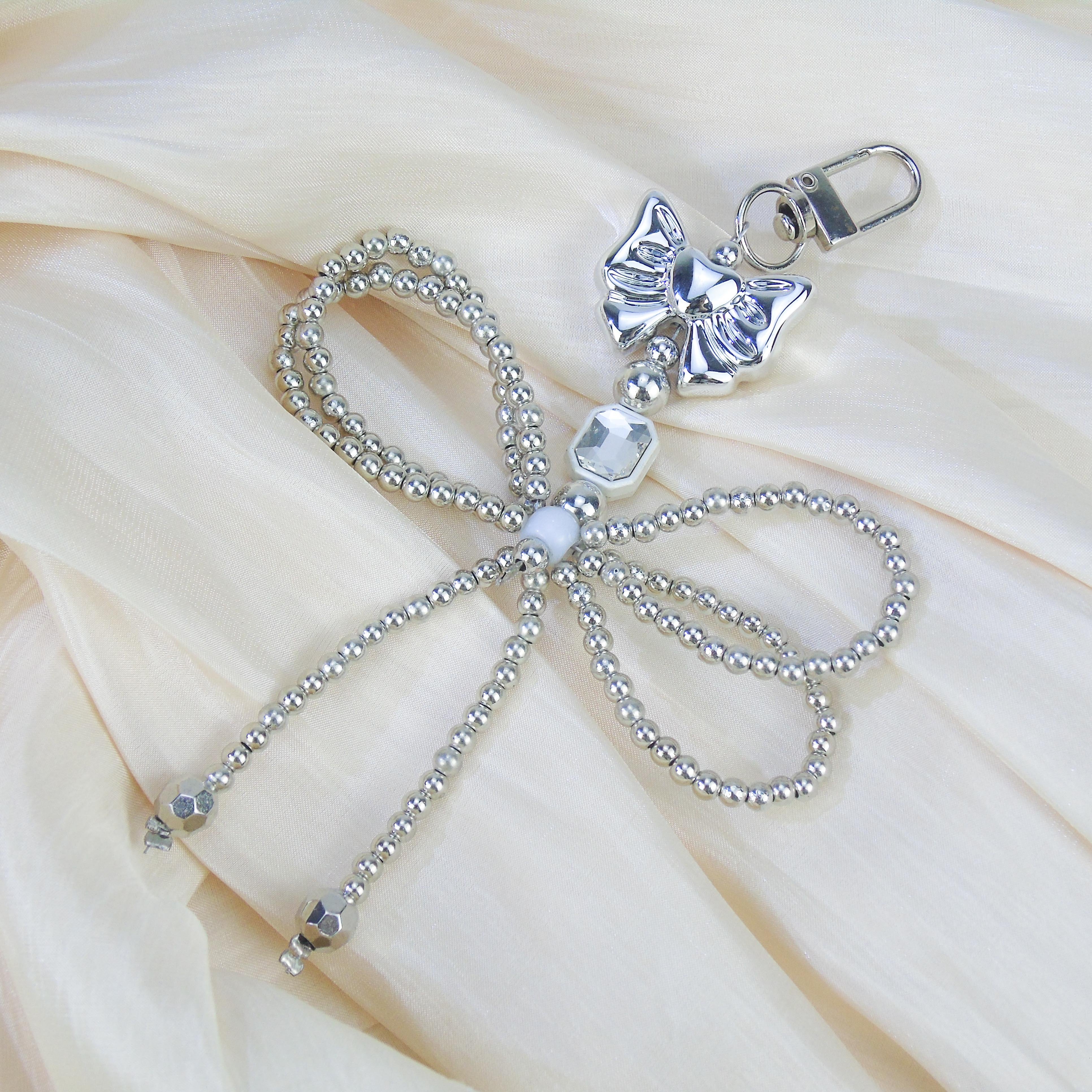 Fashion Mirror Diamond Butterfly Phone Chain For All Phone Models Acrylic Universal Anti-Loss Bag and Shoe Charm For Woman