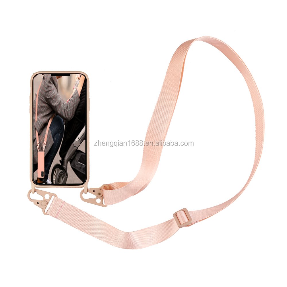 Neck Strap Universal Smartphone Cell Phone Case For iPhone 14 15 16 Pro max Outdoor Camping Hiking Silicone Lanyard Phone Case