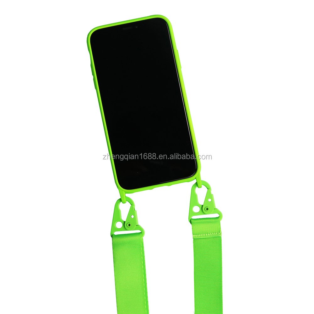 Neck Strap Universal Smartphone Cell Phone Case For iPhone 14 15 16 Pro max Outdoor Camping Hiking Silicone Lanyard Phone Case
