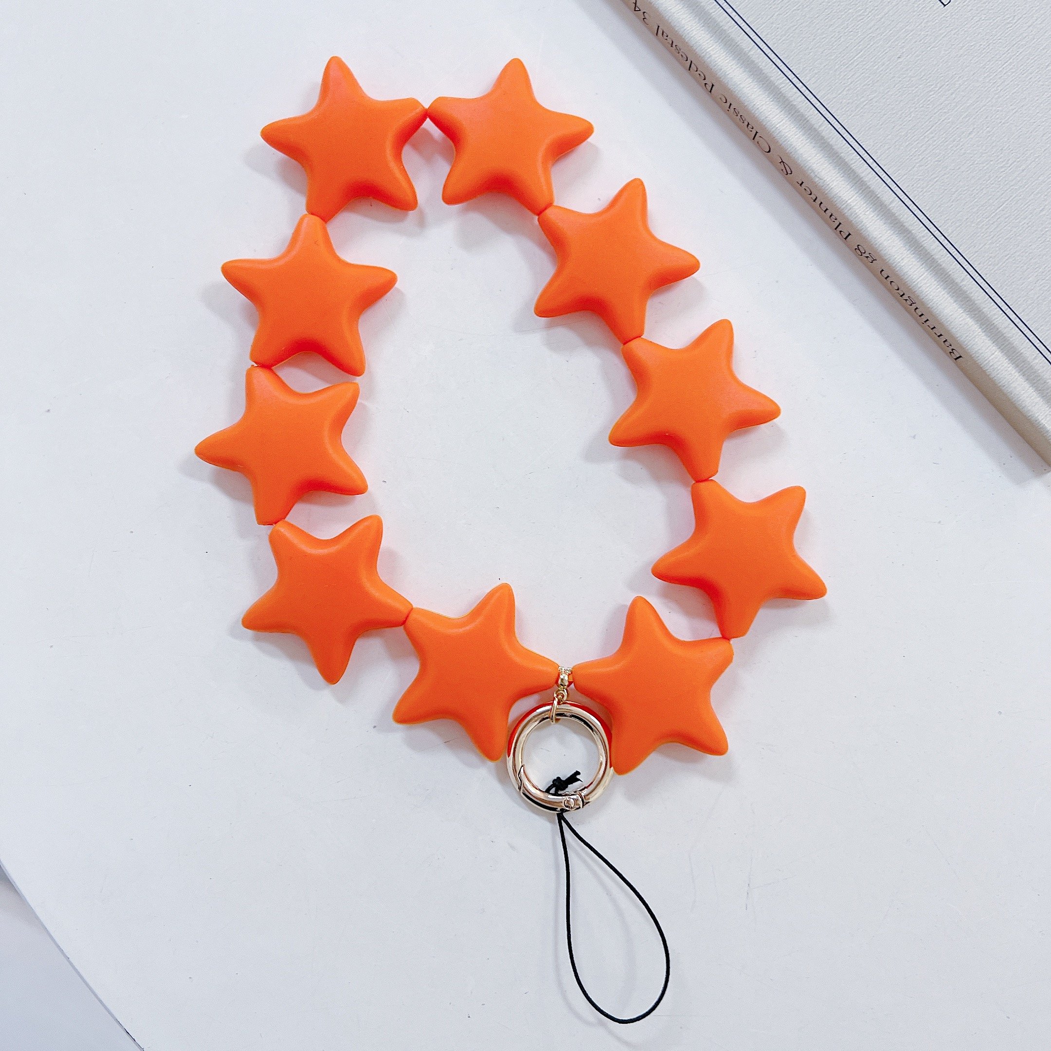 Silicone Star Bead Phone Lanyard Trendy 2024 Unisex Beaded Cellphone Strap Durable Non-Slip Silicone Grip for Phone Cases