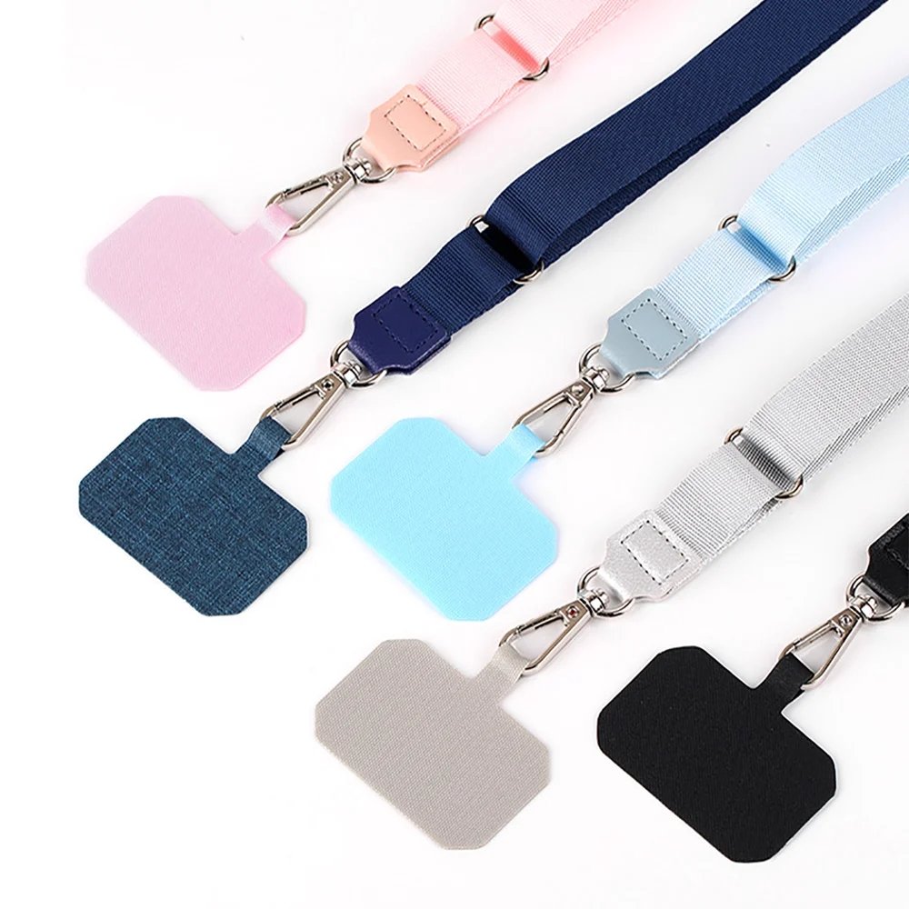 Universal Mobile Phone Neck Lanyard Anti-lost Adjustable Shoulder Strap 2cm Webbing Ribbon Rope with Curing Cloth Anchor Unisex