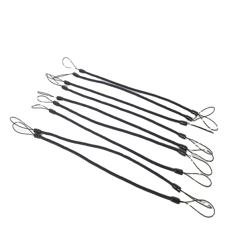 Highquality Stylus Spring Secure Cord Black Adjust Mobile Phone Lanyard Spring Cords PVC Phone Strap