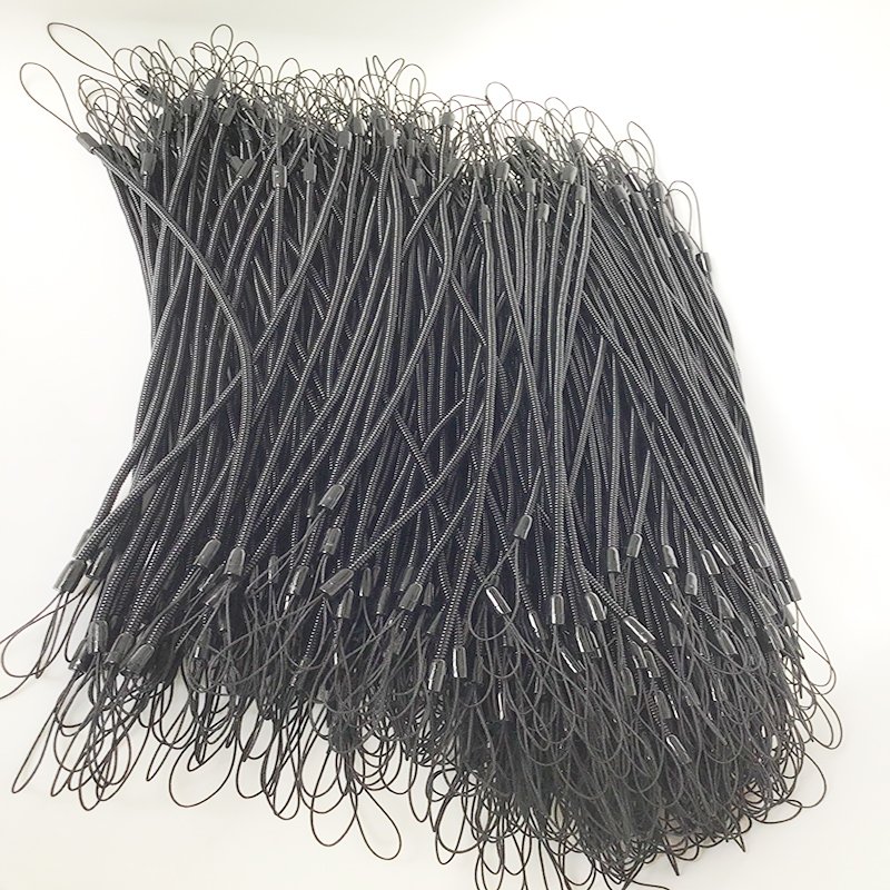Highquality Stylus Spring Secure Cord Black Adjust Mobile Phone Lanyard Spring Cords PVC Phone Strap