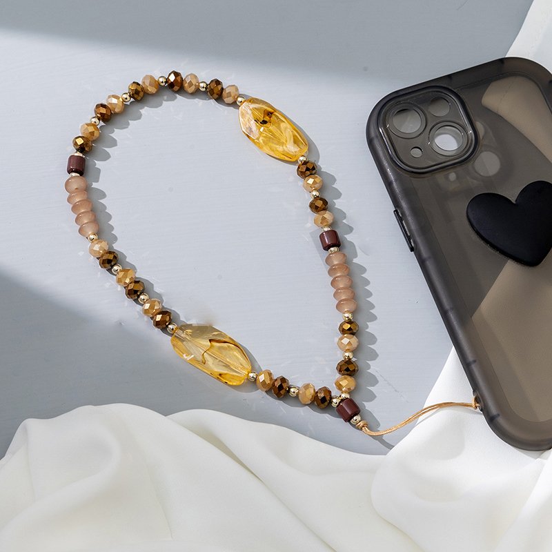Korean Ins Bohemian Style Mobile Phone Chain Lanyard Fashion Mobile Phone Strap Multi-Element Beaded Mobile Phone Case Pendant