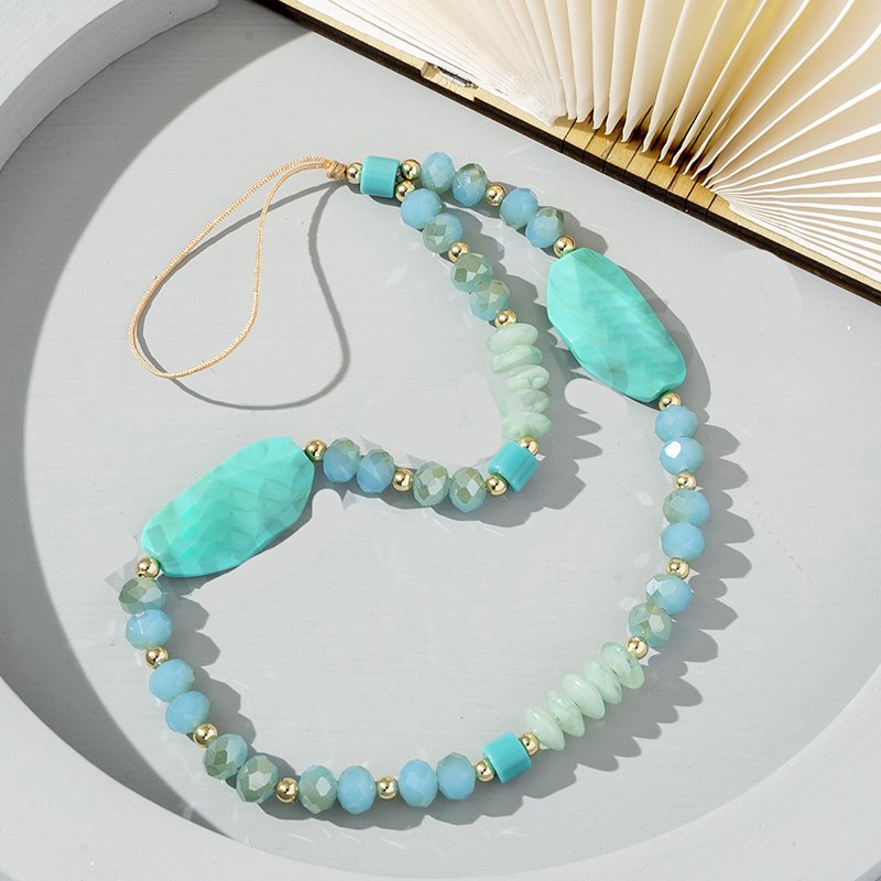 Korean Ins Bohemian Style Mobile Phone Chain Lanyard Fashion Mobile Phone Strap Multi-Element Beaded Mobile Phone Case Pendant