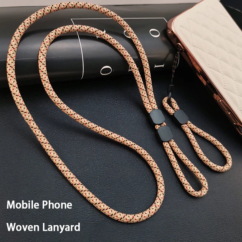 2 in 1 Lanyard Cell Phone Wrist Hand Strap Cord to Hang the Mobile Rope Smartphone Shoulder Phone Chain Key Strap for ID Name Ta
