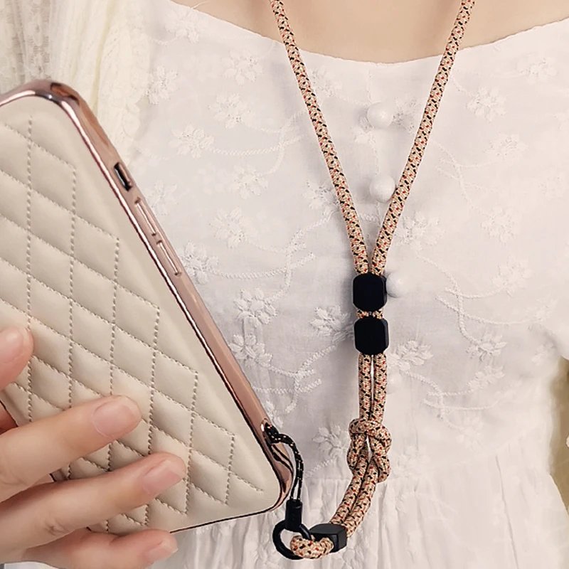 2 in 1 Lanyard Cell Phone Wrist Hand Strap Cord to Hang the Mobile Rope Smartphone Shoulder Phone Chain Key Strap for ID Name Ta