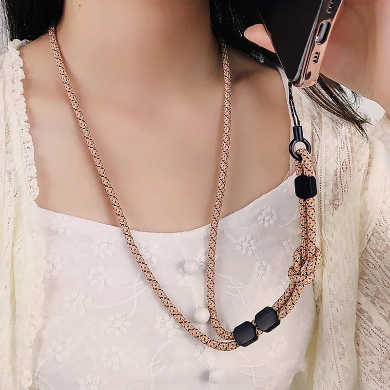 2 in 1 Lanyard Cell Phone Wrist Hand Strap Cord to Hang the Mobile Rope Smartphone Shoulder Phone Chain Key Strap for ID Name Ta