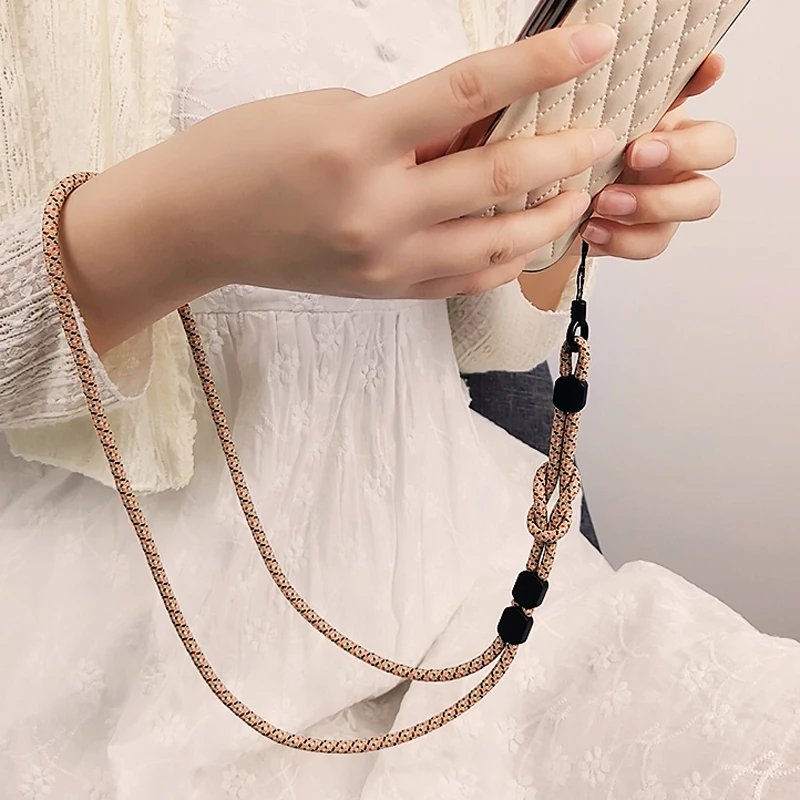 2 in 1 Lanyard Cell Phone Wrist Hand Strap Cord to Hang the Mobile Rope Smartphone Shoulder Phone Chain Key Strap for ID Name Ta
