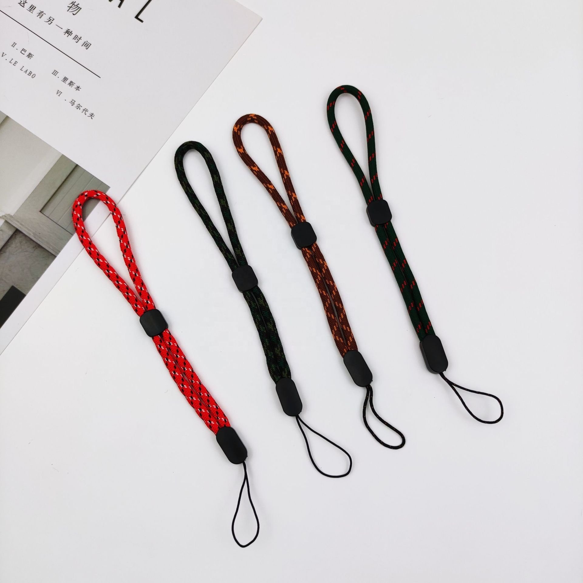 Adjustable Braid Round Mobile Phone Wrist Straps USB Key Camera Short Anti-lost Hand Lanyard