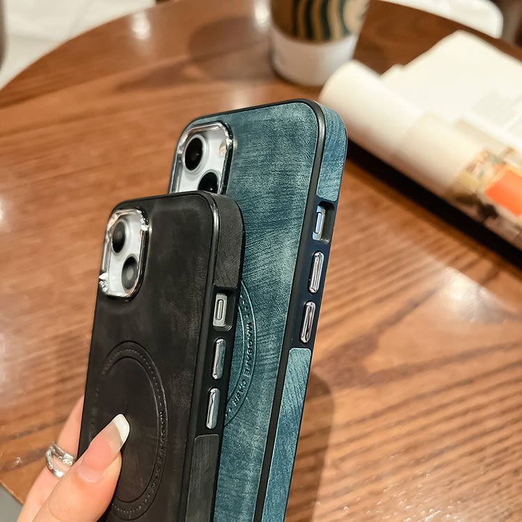High Quality Leather Phone Case For iPhone 11 12 13 14 15 Pro Max Magnetic Mobile Cellphone Cover