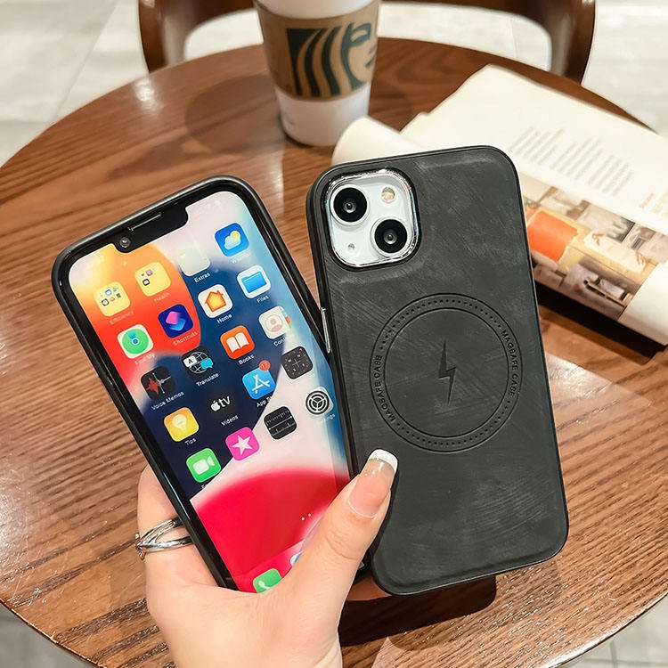 High Quality Leather Phone Case For iPhone 11 12 13 14 15 Pro Max Magnetic Mobile Cellphone Cover