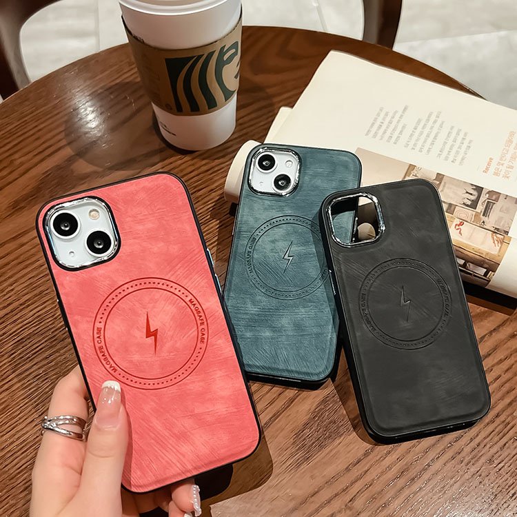 High Quality Leather Phone Case For iPhone 11 12 13 14 15 Pro Max Magnetic Mobile Cellphone Cover