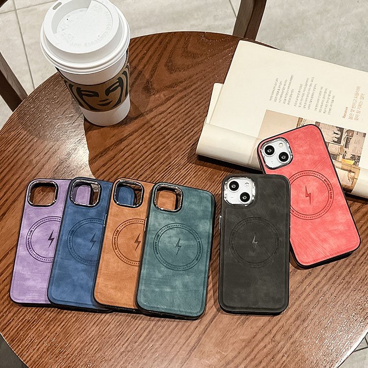 High Quality Leather Phone Case For iPhone 11 12 13 14 15 Pro Max Magnetic Mobile Cellphone Cover
