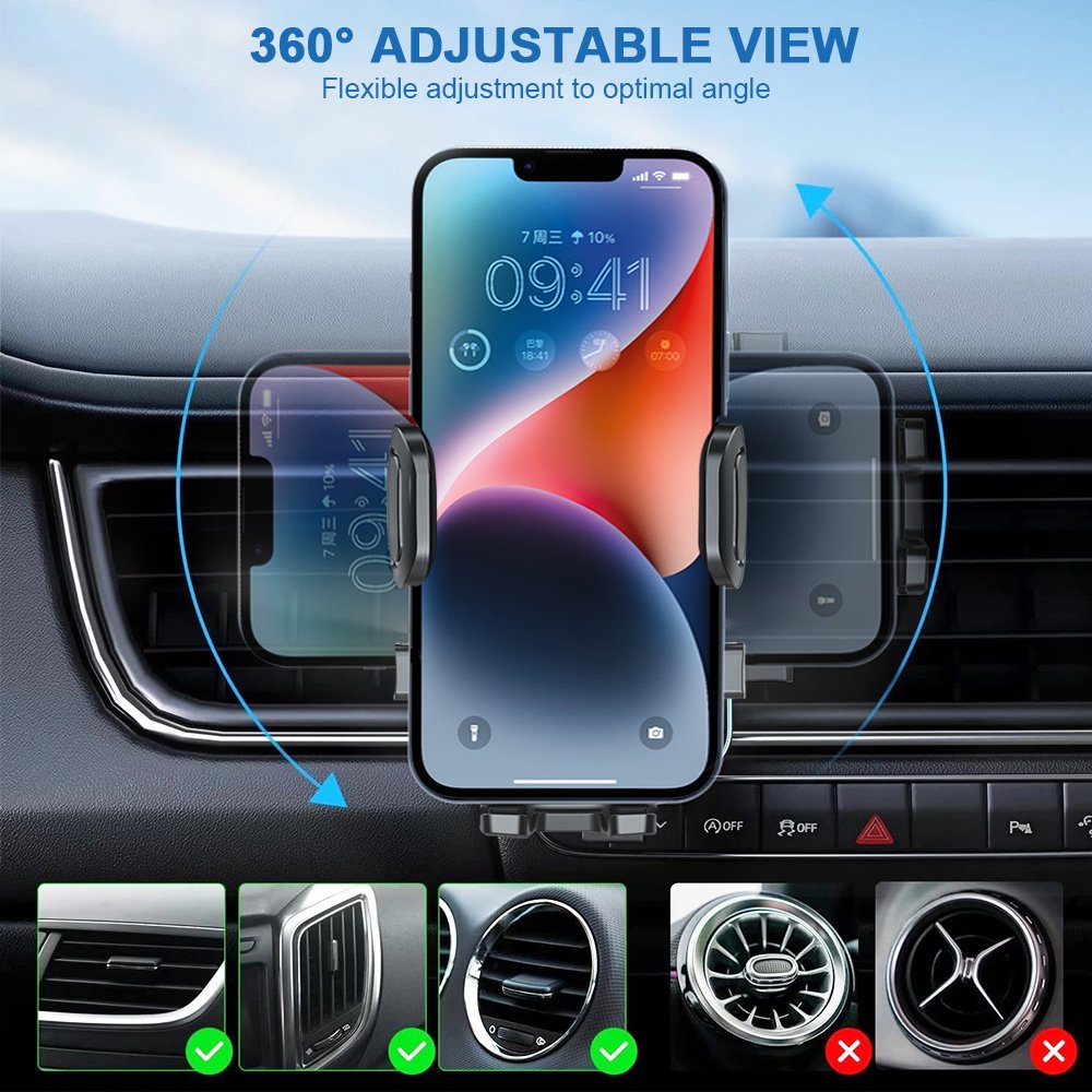 2023 Universal 360 Degree Rotating With Metal Hook Car Air Vent Cell phone Accessories mobile Car phone Holder Mount For Car