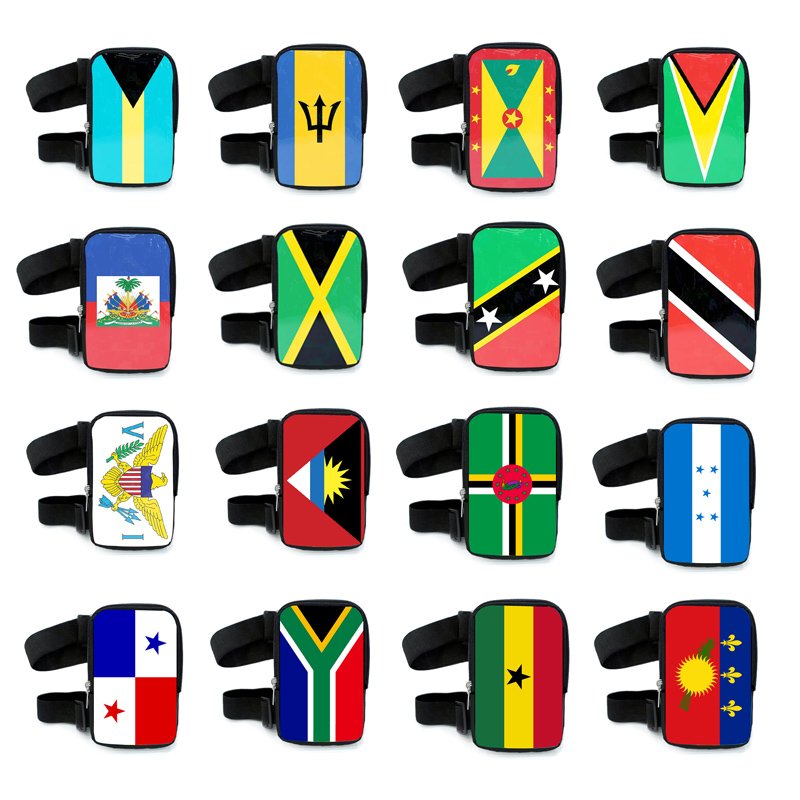 New Products Country Flag Leg Bag Leg Harness for Women Waist Pouch for Hiking Travel with Adjustable Straps Mobile Phone Bag