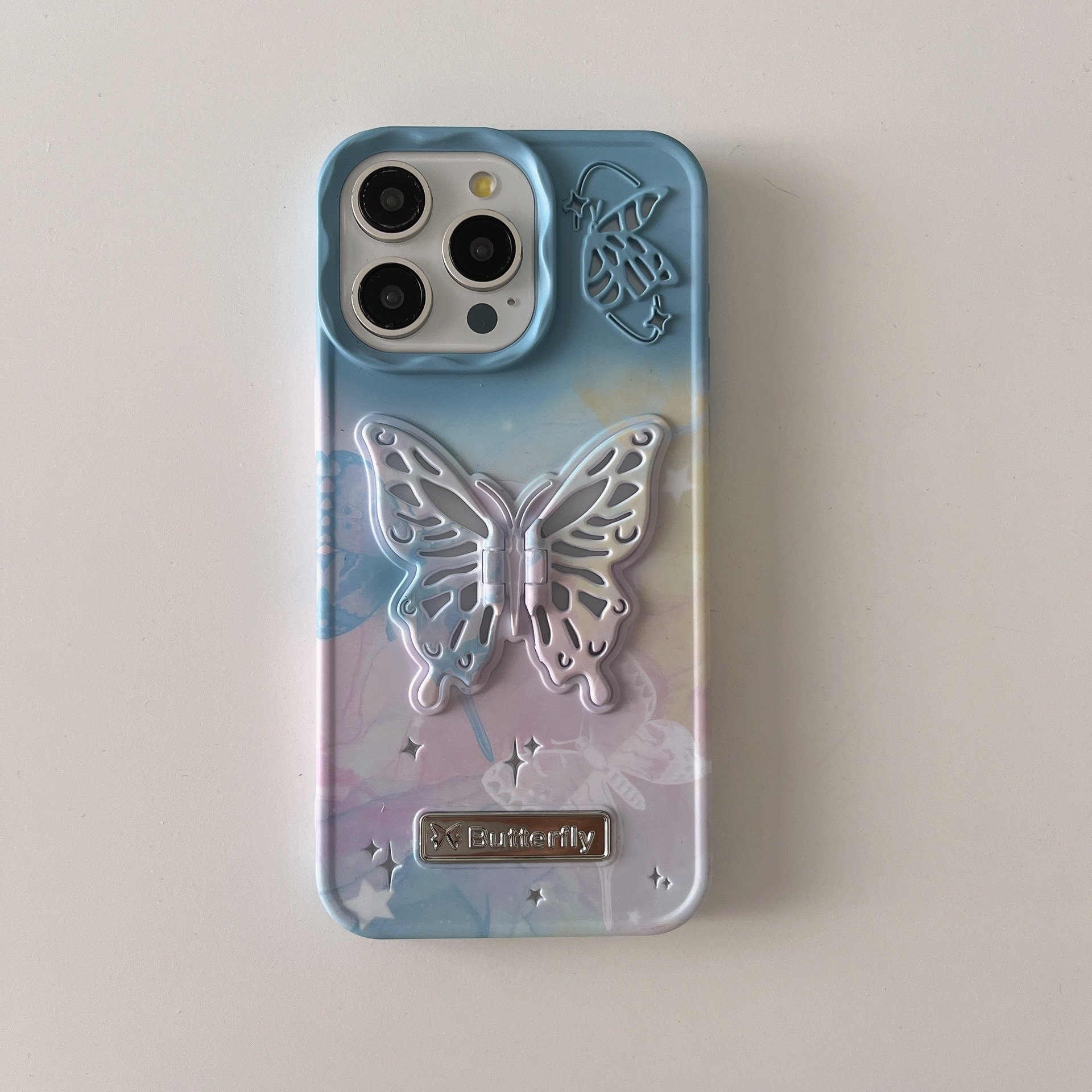 girls silicone butterfly phone case for 16 15 1 41 312 11 pro max 3d holder back cover