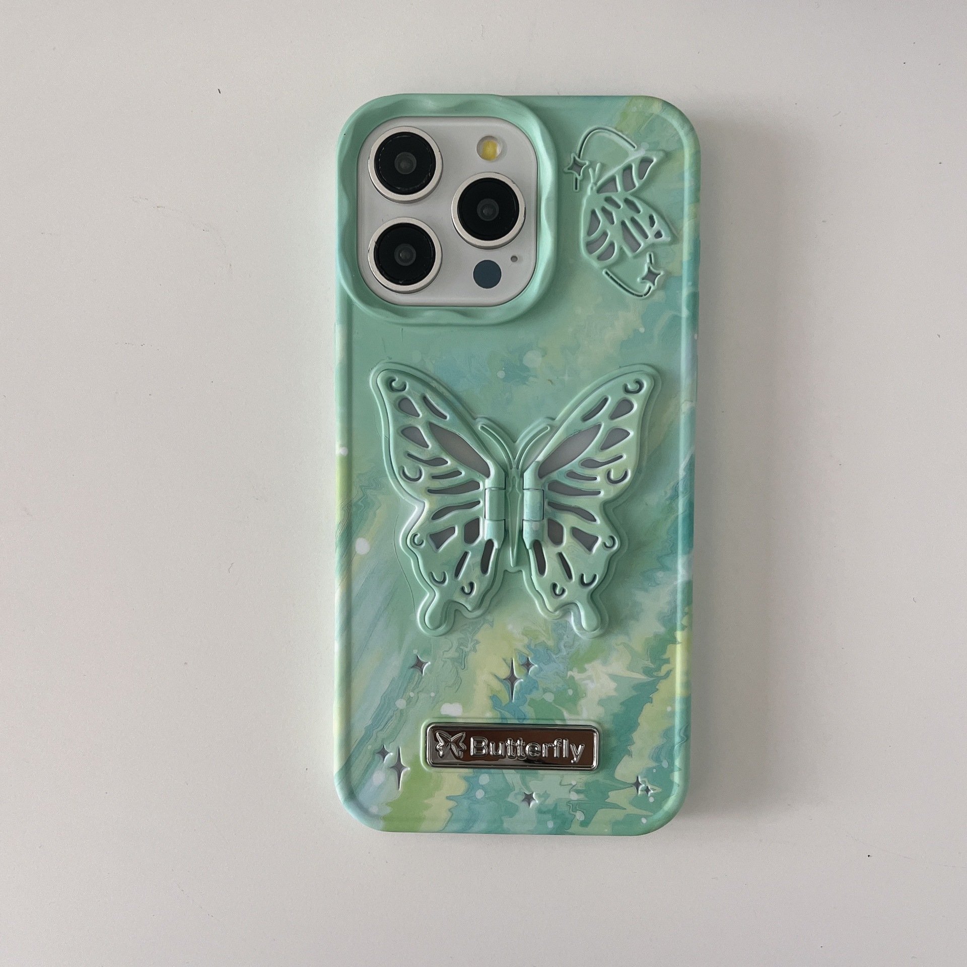 girls silicone butterfly phone case for 16 15 1 41 312 11 pro max 3d holder back cover