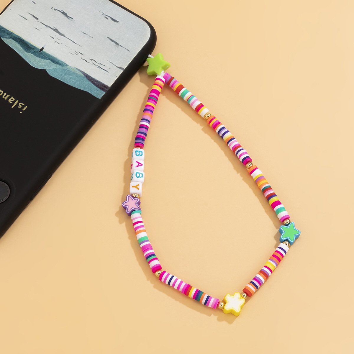 New Fashion Simple Hand Woven Beaded Mobile Phone Chain Personality Trendy Pearl Flower Phone Strap Accessories For Women