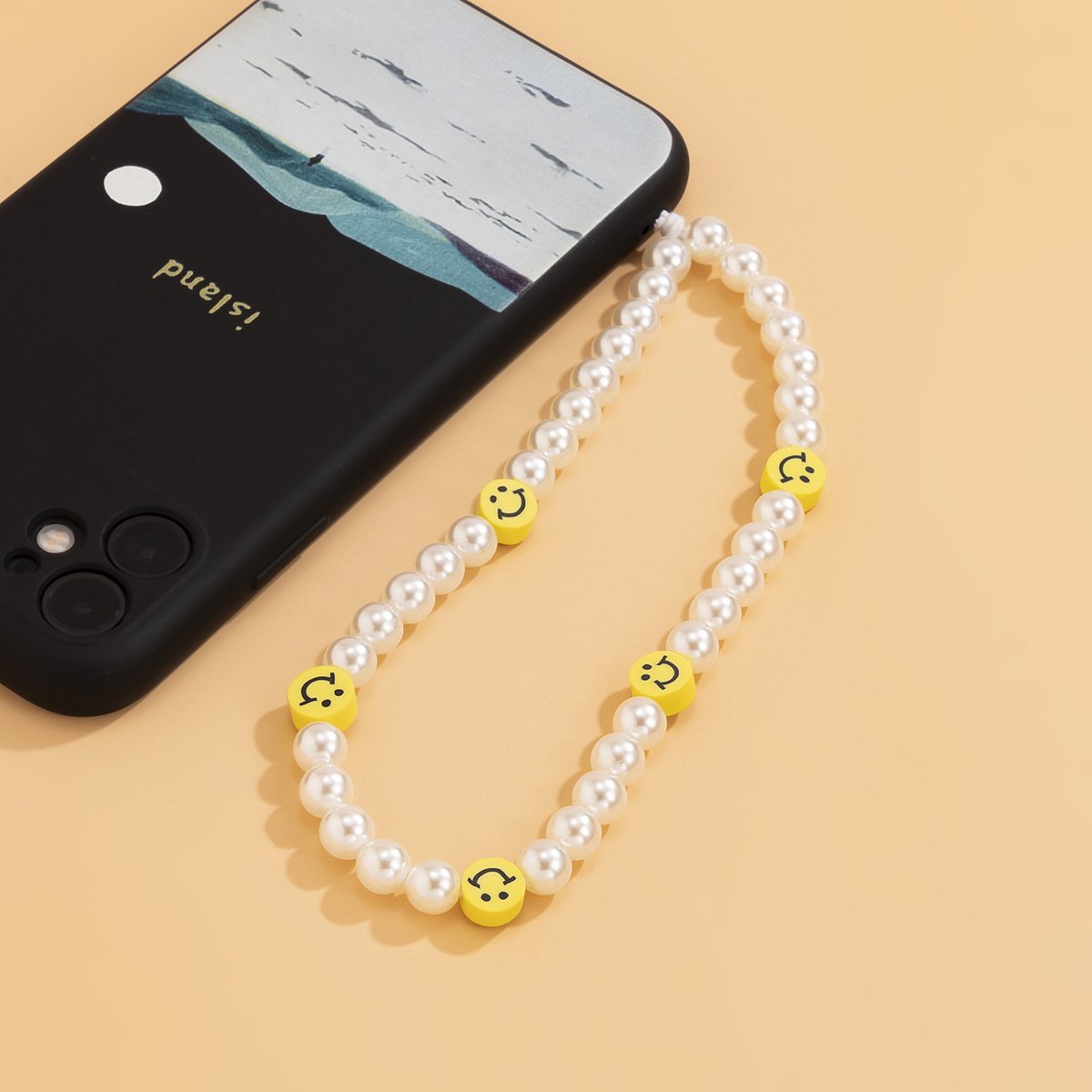 New Fashion Simple Hand Woven Beaded Mobile Phone Chain Personality Trendy Pearl Flower Phone Strap Accessories For Women