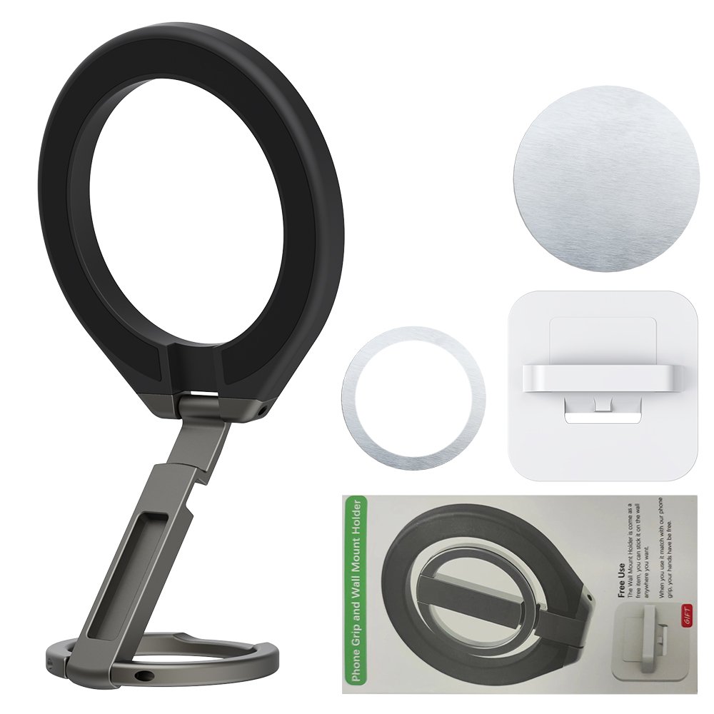 Universal Cute Adhesive Portable Foldable Adjustable Desktop mobile Stand Double Sided Magnetic Cell phone Holder