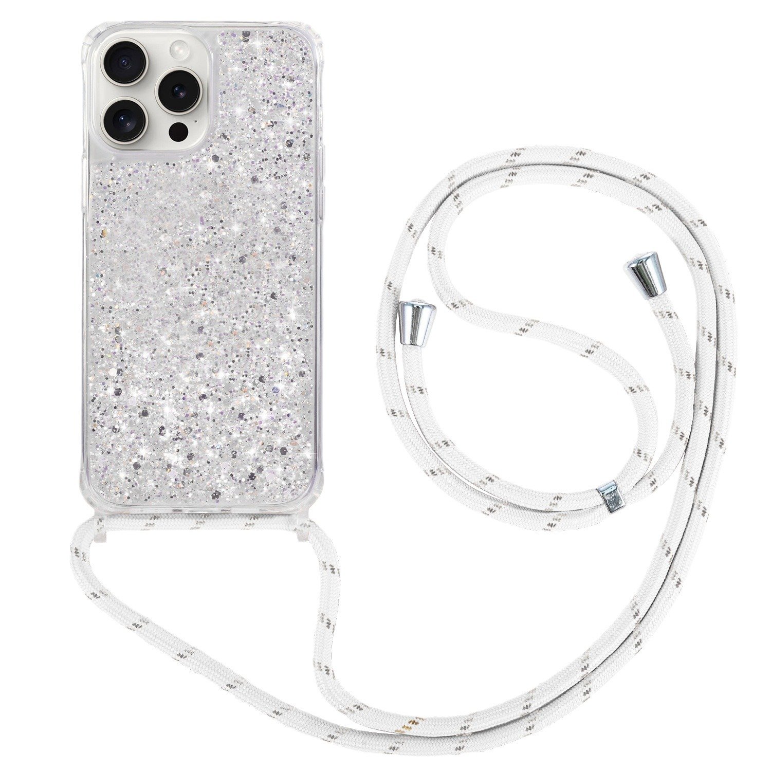 Cross Body Phone Cases for Iphone 15 14 13 Pro Max Glitter Phone Cover Neck Lace Strap Phone Shell